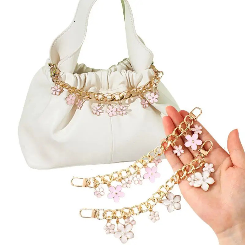 Cherry Blossom Bag Pendant Chain Bow Heart Enamel Phone Charm Bag Chain Bag Extension Strap Crossbody Bag Accessories 260206