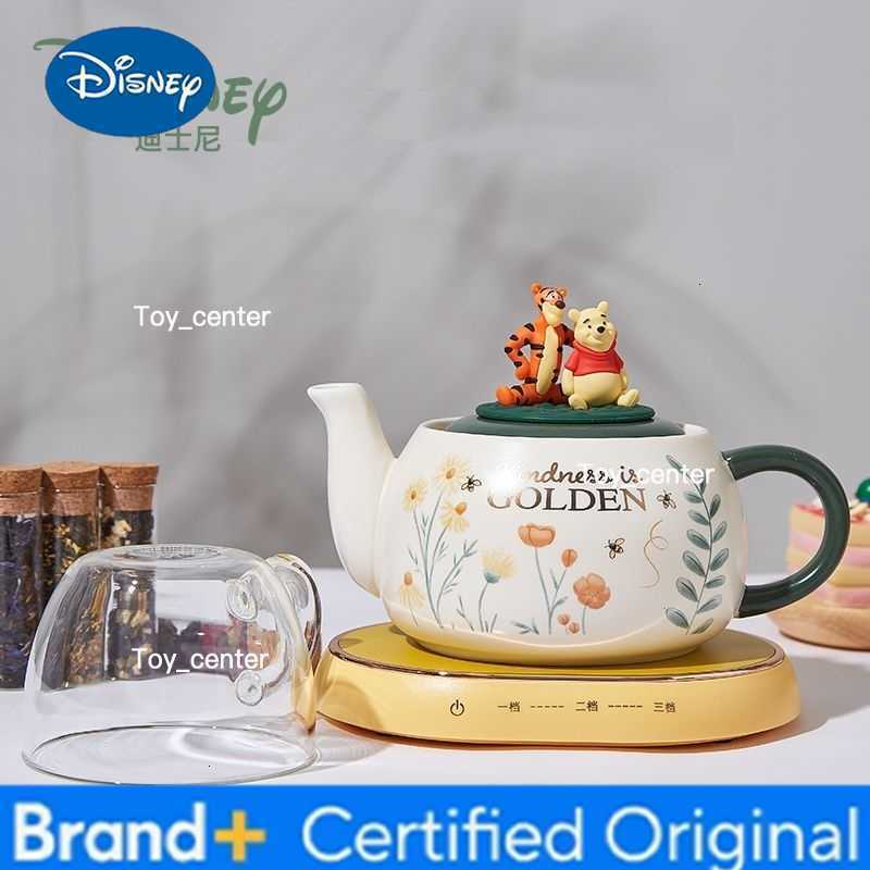 New Disney Tigge Winnie The Pooh Tea Pot With Tea Cup Coffee Brewing Cup Ceramic Material Electric Pottery Heating Birthday Gift H260225