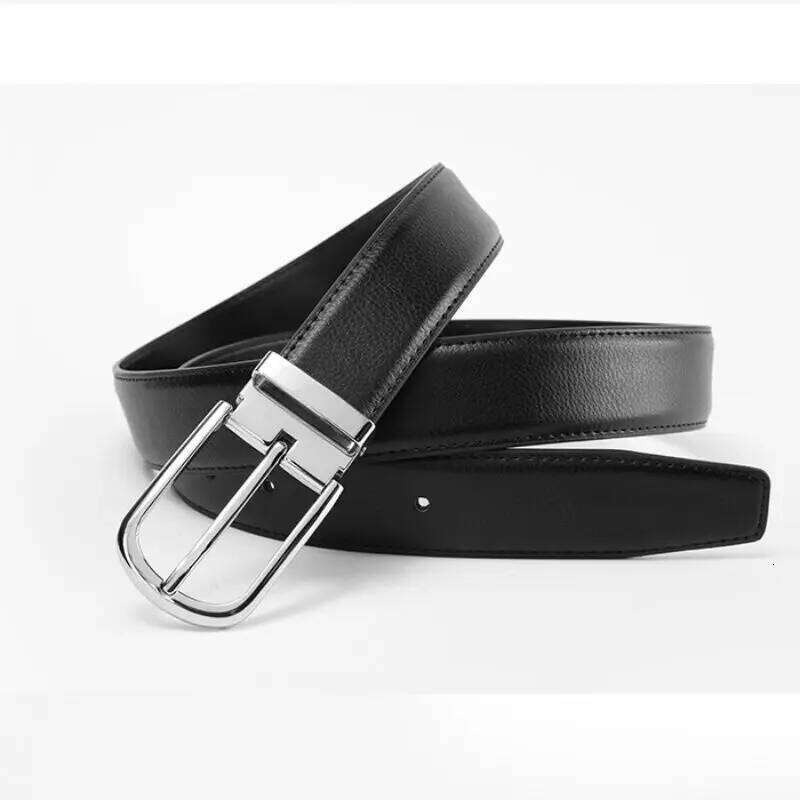 Genuine Leather Belt 3.1cm Buckle Pin 110-125cm For Men-INTL Y260225