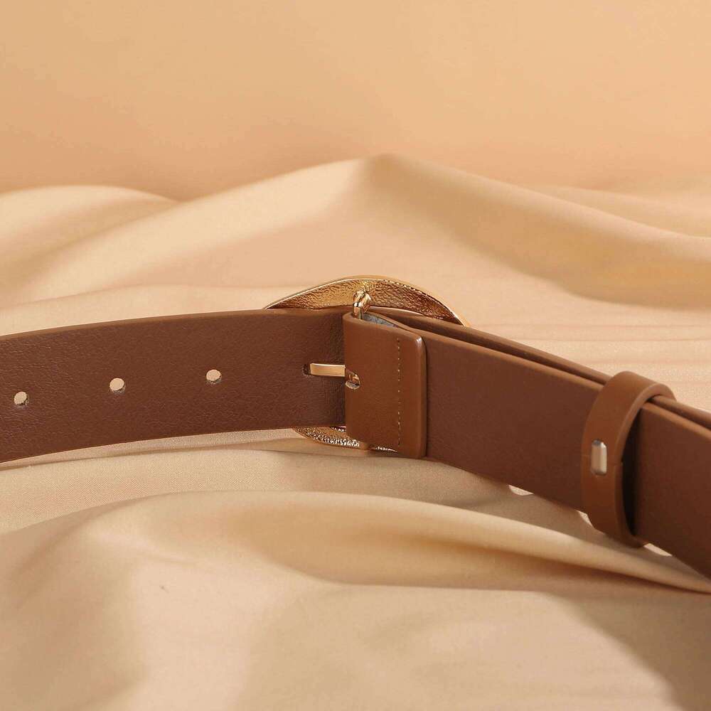 Women's Fashion Wide PU Leather 3.3cm with Metal Geometric Pin Buckle Retro Style Waist Belt for Jeans Pants and Skirts Y260225