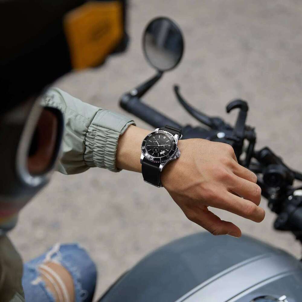 ANNEFIT Leather Band 18mm 20mm 22mm, Genuine Calfskin One-Piece Military Watch Straps for Men and Women Black Brown Blue Y260225