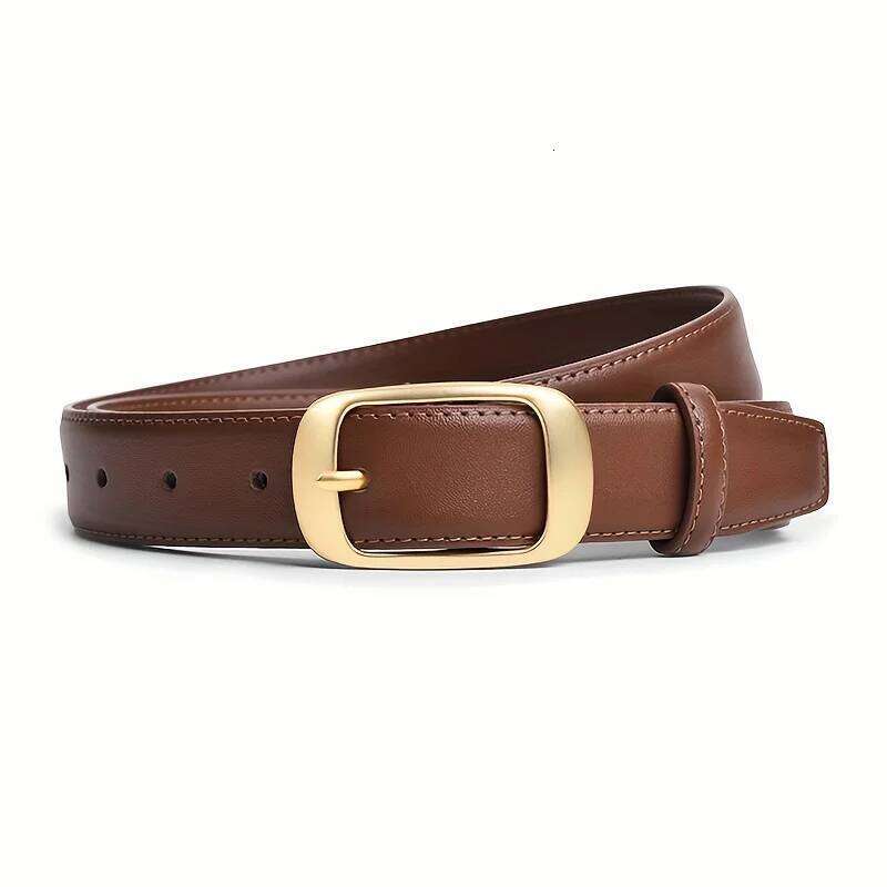 Fashion High Quality Pin Buckle Genuine Luxury Soft PU Leather Belt Women's Jeans Y260225