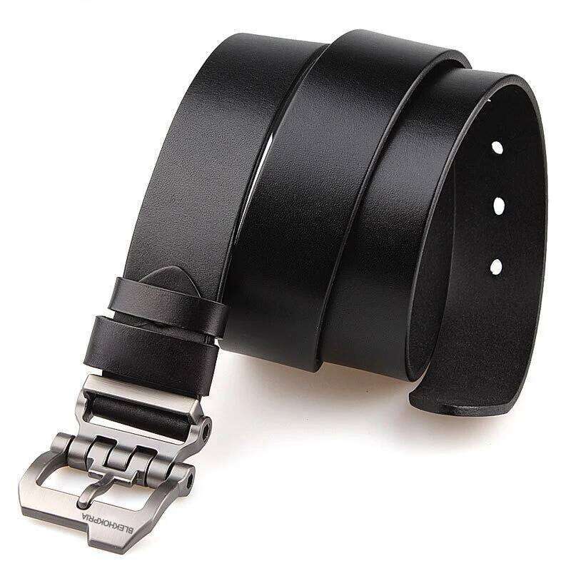 Man Genuine Leather Men's High Quality Waist Straps Belts with Alloy Pin Buckle Famous Luxury Brand Design Belt for Jeans Y260225