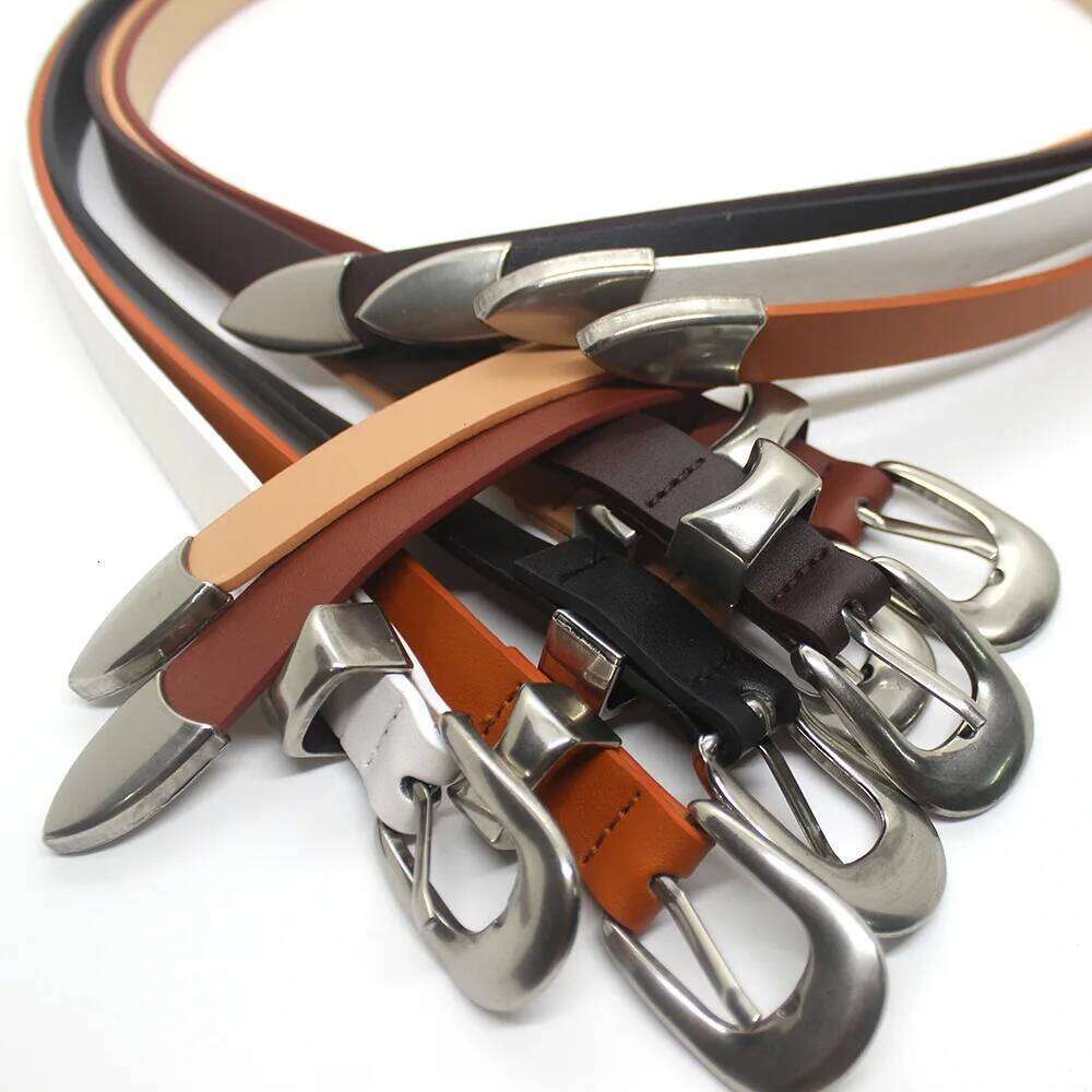 Maikun Vintage Fashion Simple Silver Alloy Pin Buckle Women's Belt Y260225