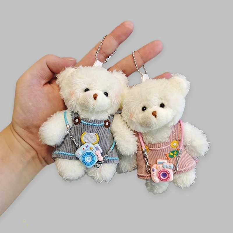 Cute Red Bag Bear Knot Rope Keychain Pink Blue Paired Bears Plush Doll Car Key Chain Christmas Scarf Bear Backpack Key Chain H260225