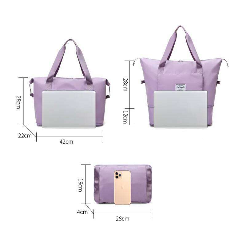 Foldable Large Capacity Storage Folding Bag Travel Tote Carry On Luggage Handbag Waterproof Duffel Women Shoulder Bags Y260225