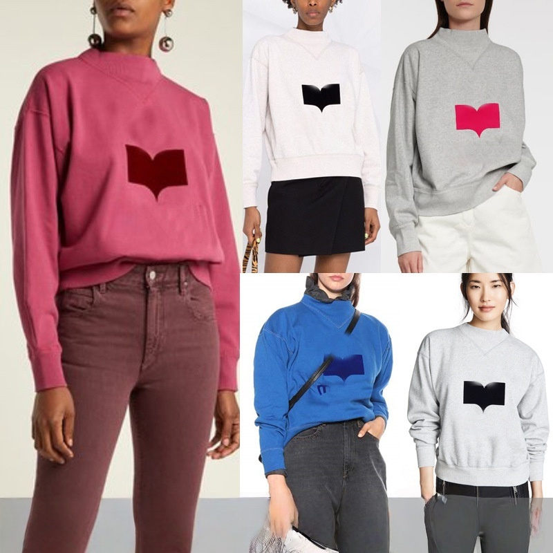 Designer Sweatshirts Womens Sweatshirts Letter Printed Fleece Lined Sweatshirt Half-High Neck Relaxed Fit