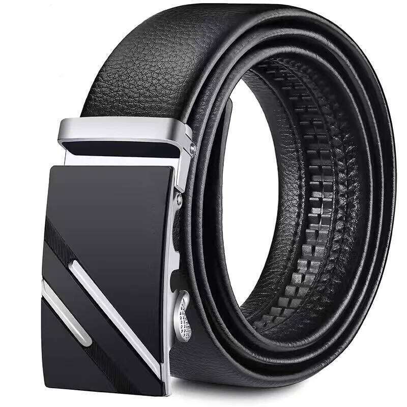 Men's can be cut automatic buckle leather fashion classic versatile trend pants belt Y260225
