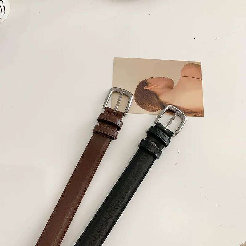 A men, simple and versatile, student black needle buckle, personalized decoration, belt for women Y260225