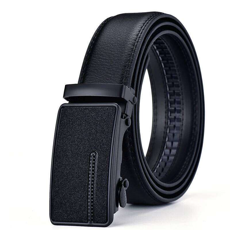 2023 New cow genuine leather men's belt cowhide strap male automatic for men black buckle belts Y260225