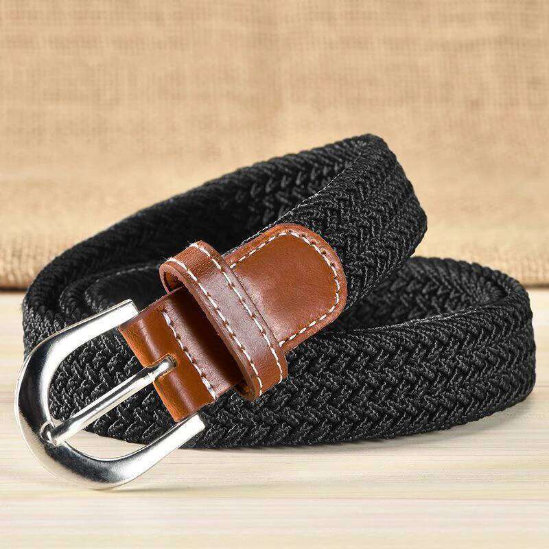 Fashionable Non Perforated Woven Elastic Waistband for Men And Women, Versatile Decorative Belt Y260225
