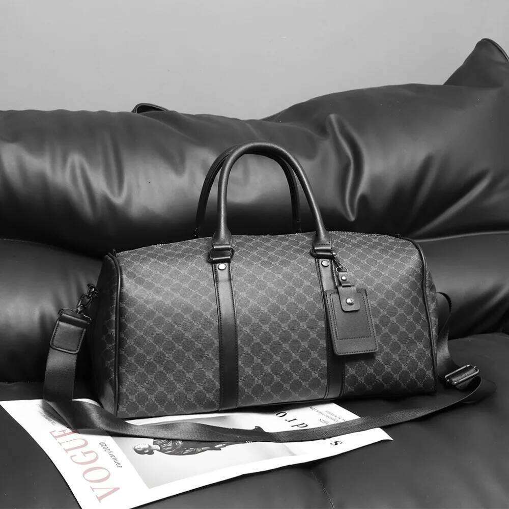 2026 New Plaid Travel for Men Large Capacity Short-Distance Business Trip Tote | Trendy Handheld Shoulder Bag Y260225