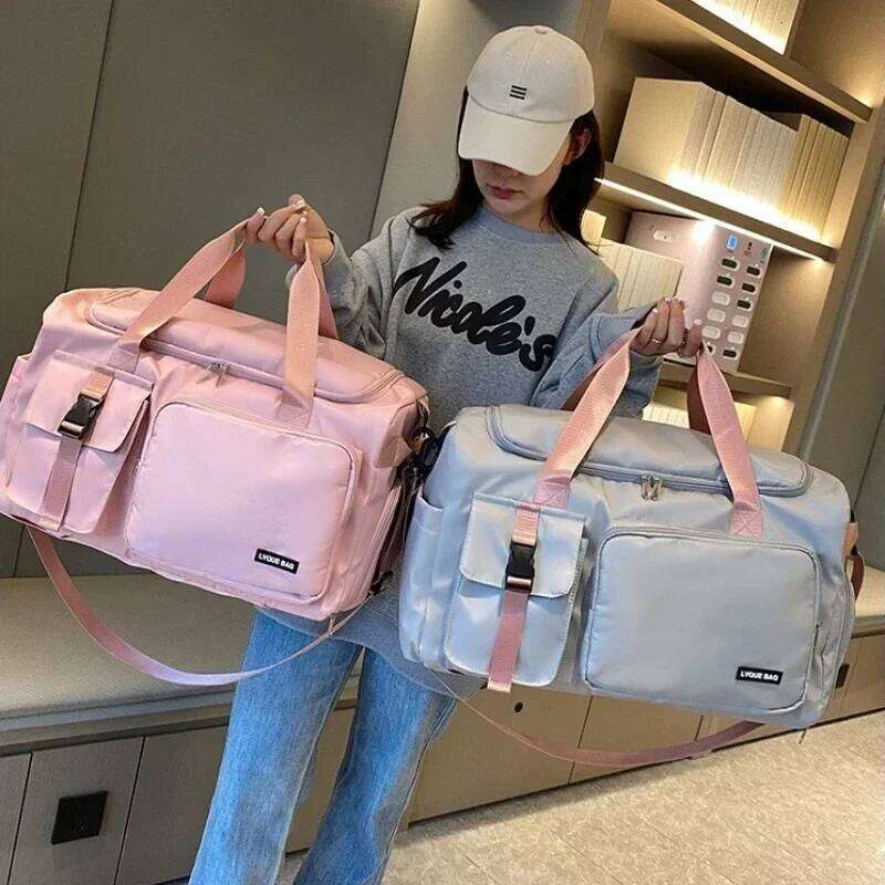Sports Gym Dry Wet Handbags For Women Female Swimming Shoulder Crossbody Fitness Outdoor Travel Bag Weekender Duffel Y260225