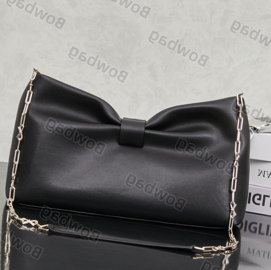 Lady Chain clutch Bag 2026 Spring/Summer New Handbag Elegant and atmospheric evening gown bag Bow decoration shoulder bag Fashion Designer Golden Banquet Bag