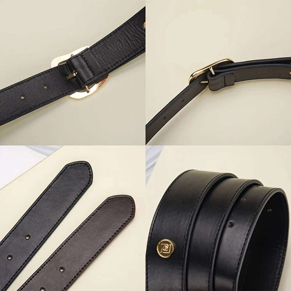 1PC New Women's Fashion Pin Buckle Genuine Luxury Soft PU Leather Belt with Cargo Pants Jeans BeltFor Men Women Y260225