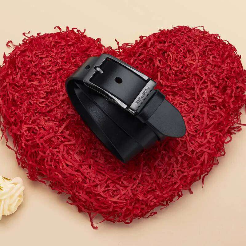 Genuine leather men's retro needle buckle fashion belt, versatile casual pants belt Y260225