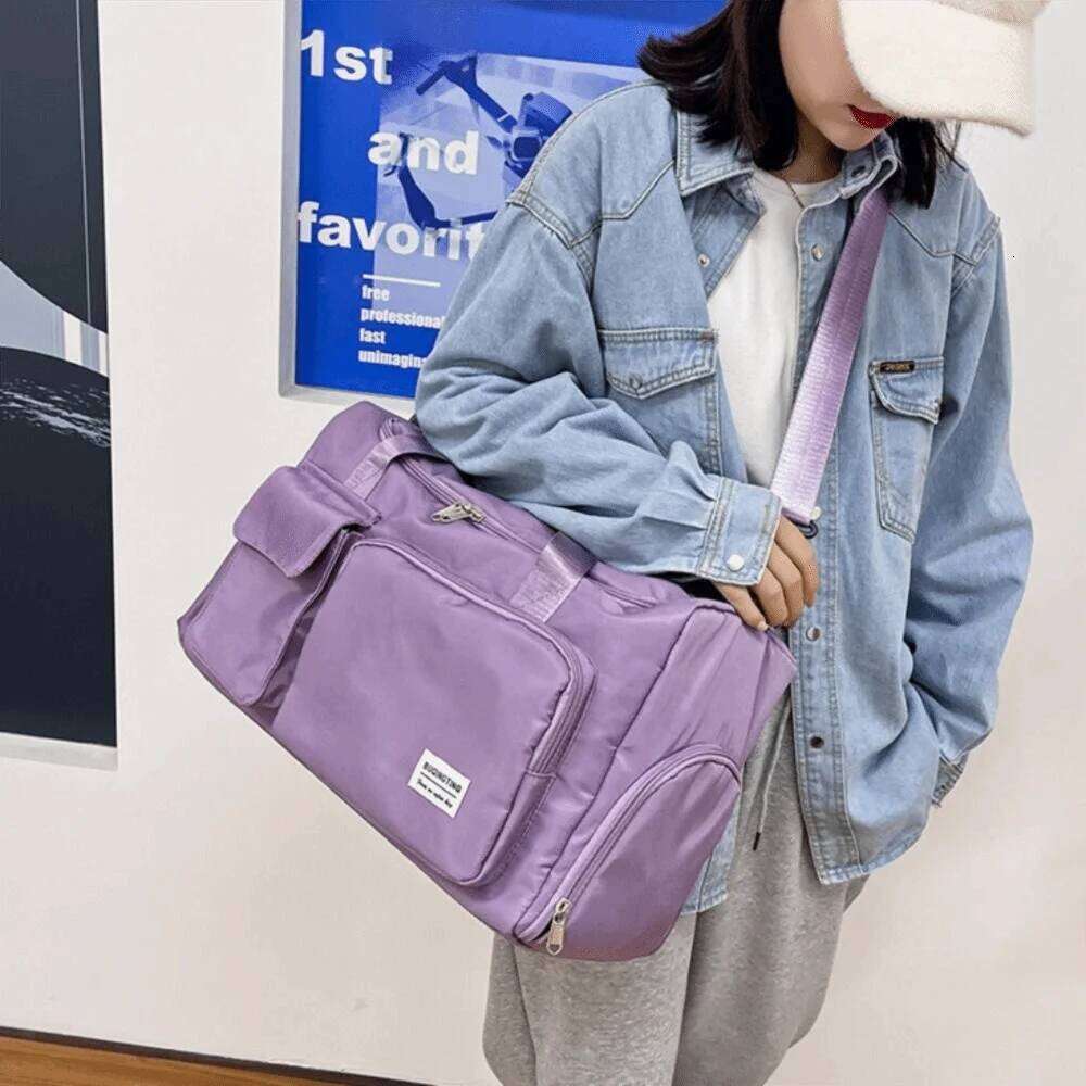 Oxford Travel Luggage Foldable Short Distance Nylon Duffle Bag with Shoe Compartment Sturdy Large Capacity Handbag Fitness Y260225