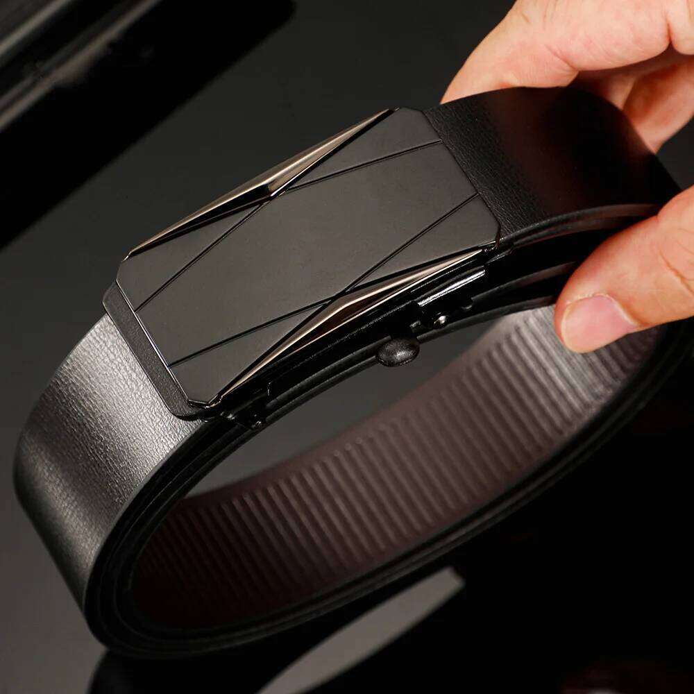 High-Quality Luxurious PU Men's Casual Fashion Toothless Automatic Simple Buckle Belts Y260225