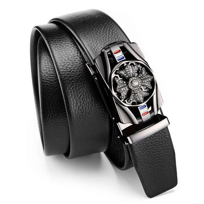 belt Genuine Leather Belt Metal Alloy Automatic Buckle Brand Luxury Design Waist Belts for Men Strap Male Y260225