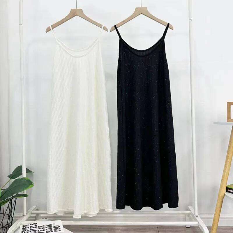 Women's Summer Spaghetti Strap Dress Solid Color Casual Loose Maxi Beach Sundress Female Sexy Sleeveless Backless Long Dresses XJ260225