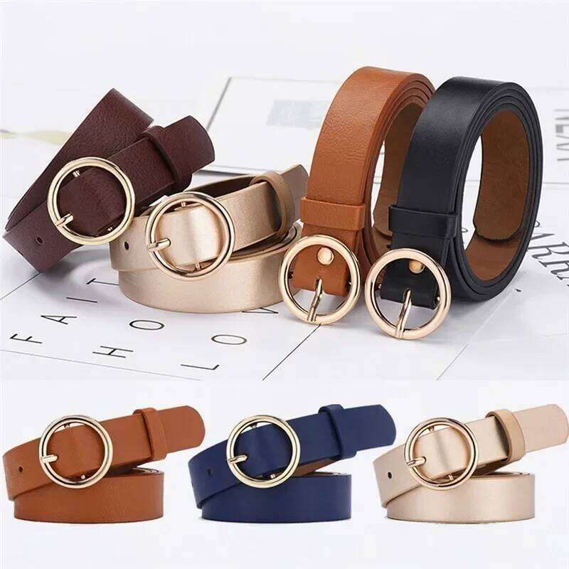 Women PU Leather Waistbands Adjustable Fashion Casual Pin Buckle Belts for Waist Strap Jeans Skirt Men Female Y260225
