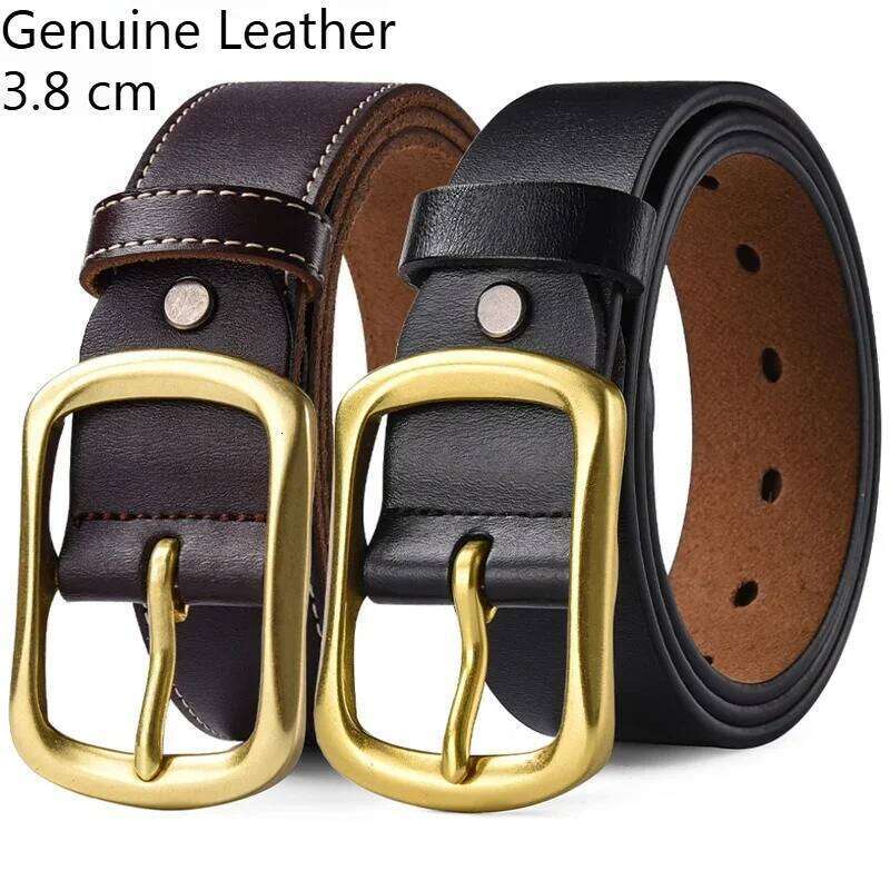 Plus Size 100 - 140 150 160 170cm Waist Straps LONG Large Top Layer Soft Jeans Cowhide Waistband Men's Genuine Leather Pin Belts Y260225