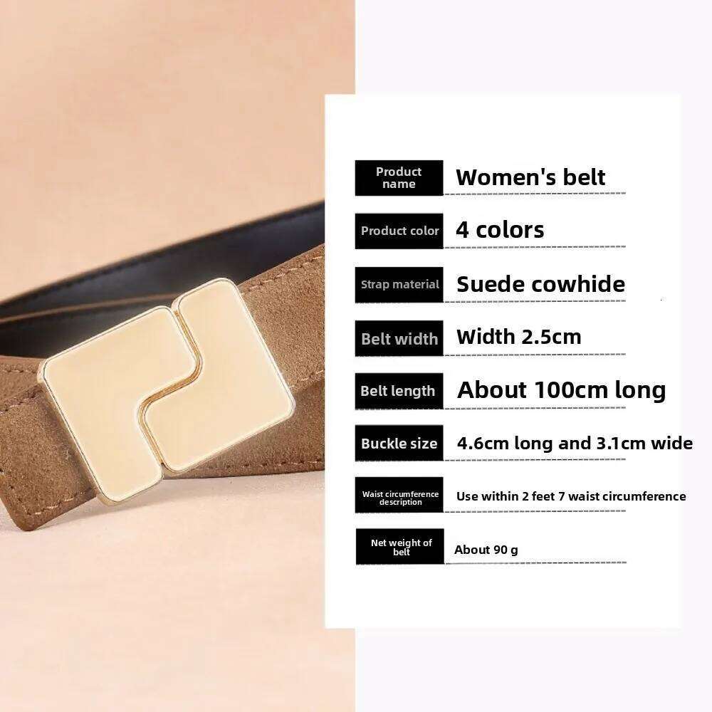 New Simple Design Belts Real Cow Suede Leather Elegant Ladies Cowhide Waistbands Business Waist Strap For Women Gifts Y260225