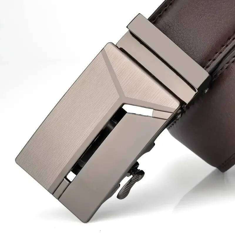 Fashionable Business Men's Authentic Luxury Brand Automatic Buckle Waistband Leather Soft Male Belt with Casual Pants Jeans Y260225
