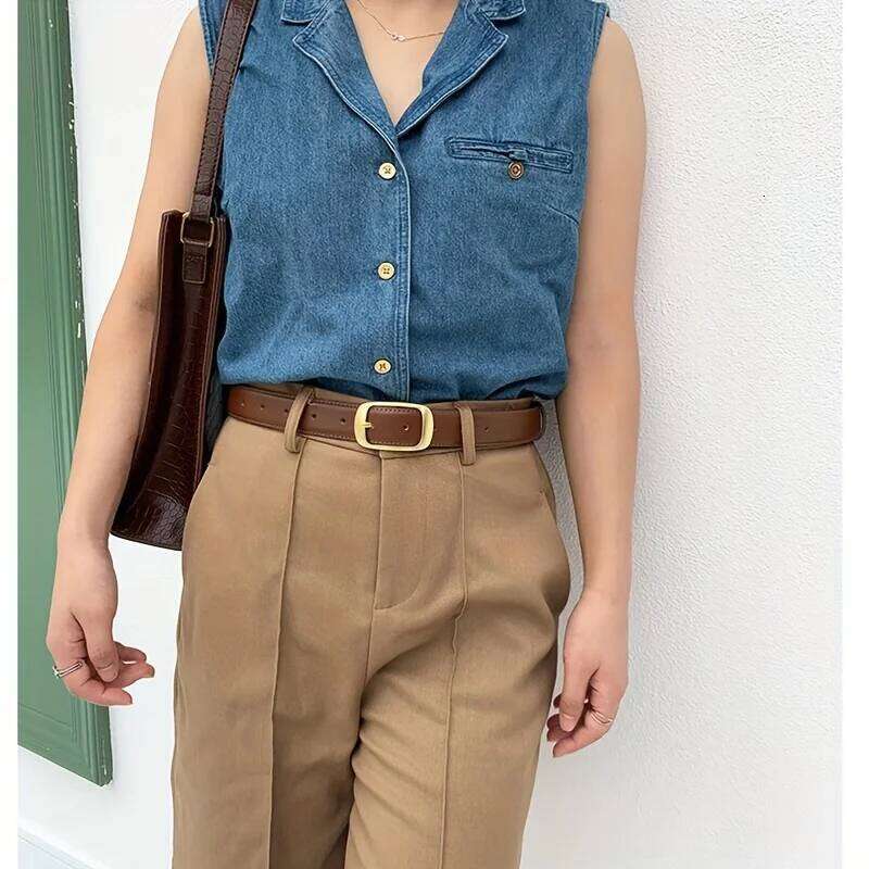 Fashion High Quality Pin Buckle Genuine Luxury Soft PU Leather Belt Women's Jeans Y260225