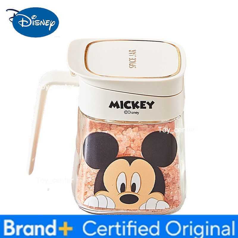 Disney Mickey Cartoon Anime Jar Cute Glass Spice Box Kitchen Supplies Moisture-proof Sealing Salt Storage Jar gift for Girls H260225