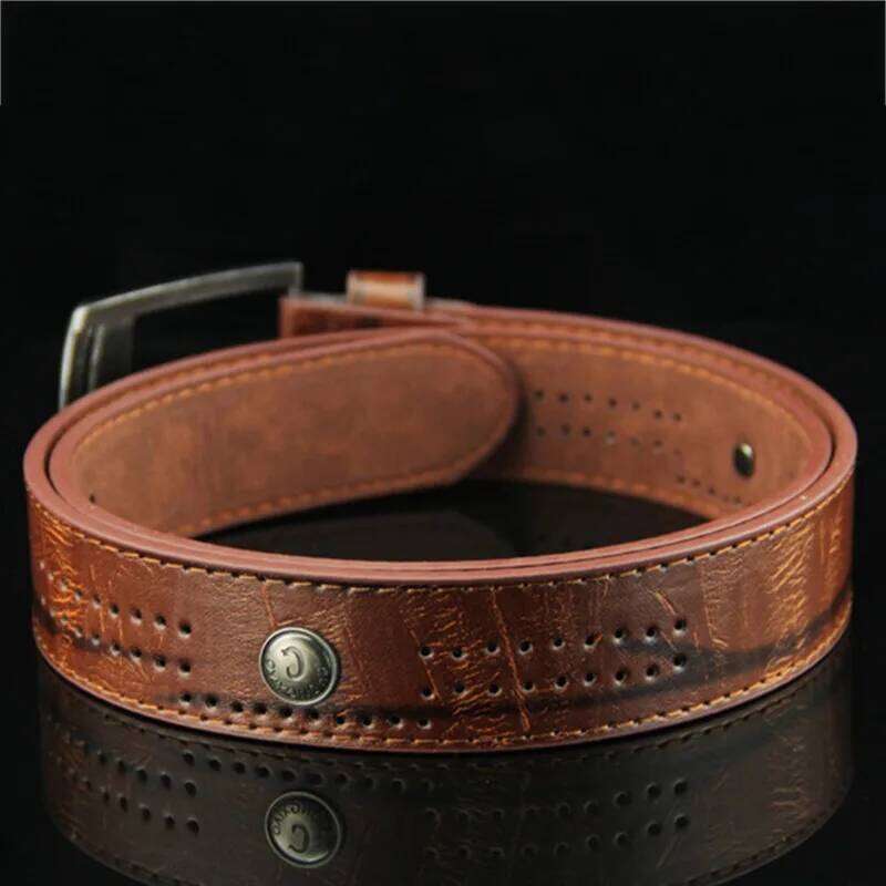 Men's Casual Hollow Rivet Wide PU Leather For New Fashion Strap Male High Quality Jeans Belt Punk Style Y260225