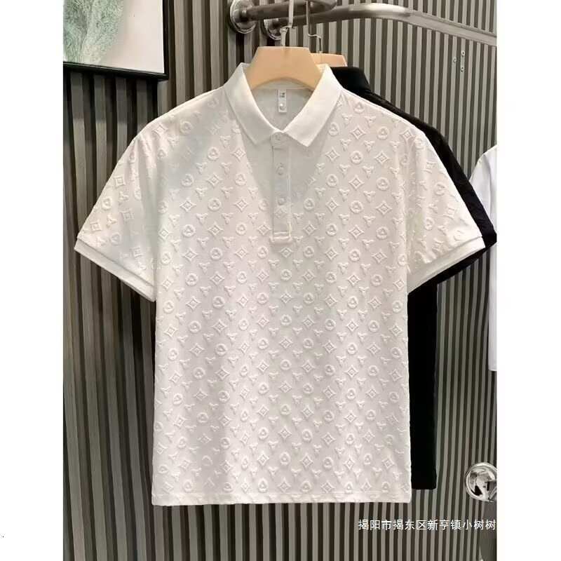 Luxury Brand Designer Clothes 2025 Summer New Fashion Slim Fit Short Sleeve Polo Shirt Men's Light Luxury High-End Turn-Down Collar Half Sleeve T