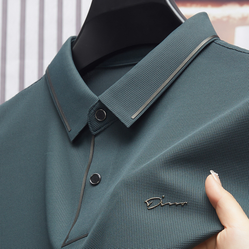 New Design Short Sleeved T Shirt Polo Shirt Lightweight Anti Fluctuating Non Starch Resistant Seamless One Piece Shirt Mid Aged Shirt Apparel Fashion 