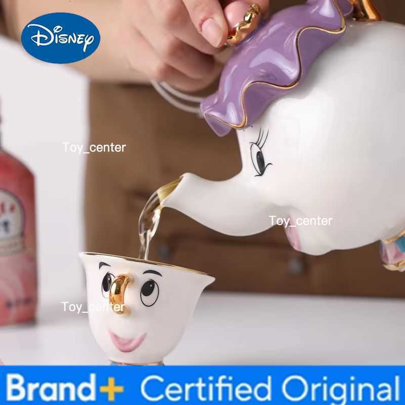 New Hot Teapot Anime Peripheral Cute Cartoon Beauty And The Beast Coffee Pots Mug Mrs Pots Chip Cup Tea Pots One Tea Sets H260225