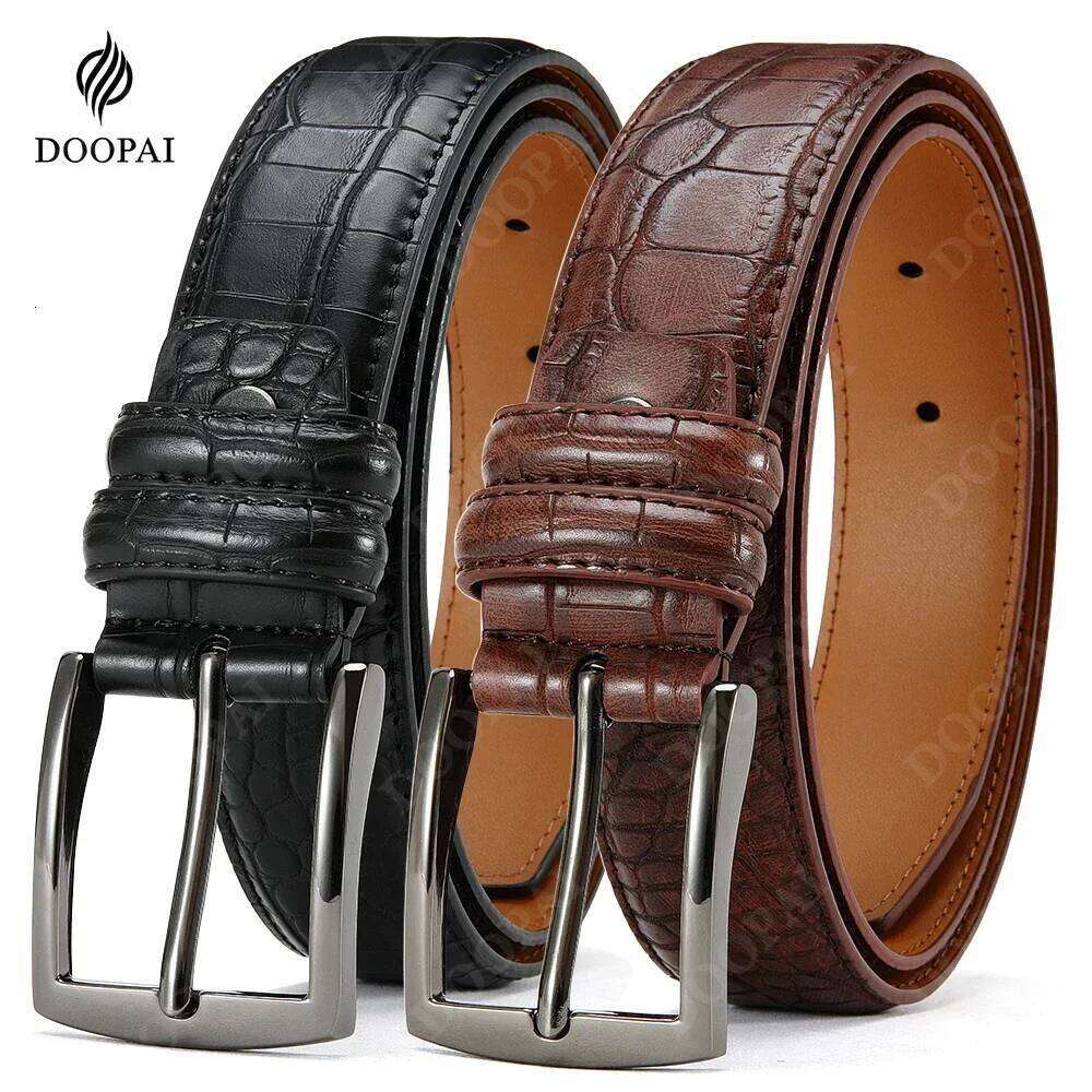Famous Brand Business Belt Top Quality PU Luxury Leather Waist Strap Black Male Automatic Buckle Jeans Belts for Men Y260225