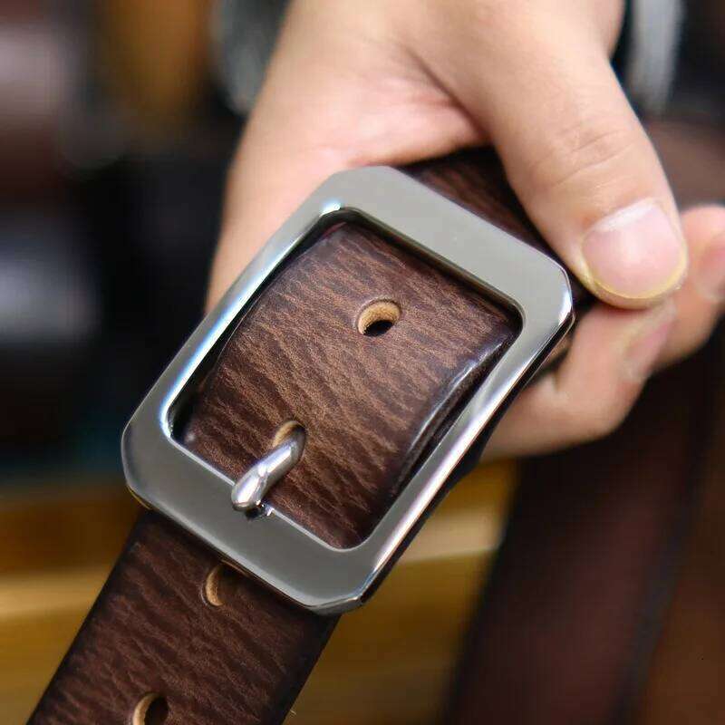 Men's Retro Style Handmade Thickened Top Layer Cowhide Rub Color Leather Versatile Tooling Casual Belt With Steel Buckle Y260225