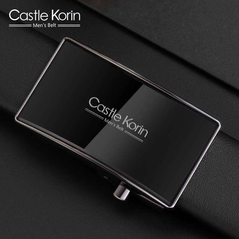 Men's leather automatic retro alloy wear-resistant mirror buckle head 100-130cm soft body business men's belt Y260225