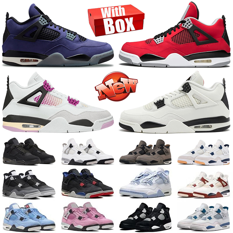 With Box j4 Jump mans 4 4s Basketball Shoes Lakers Toro Bravo Comic Flight Club Sierra Red Valentine's Day Black Cat White Cement Cave Stone Men Women trainers Sneakers