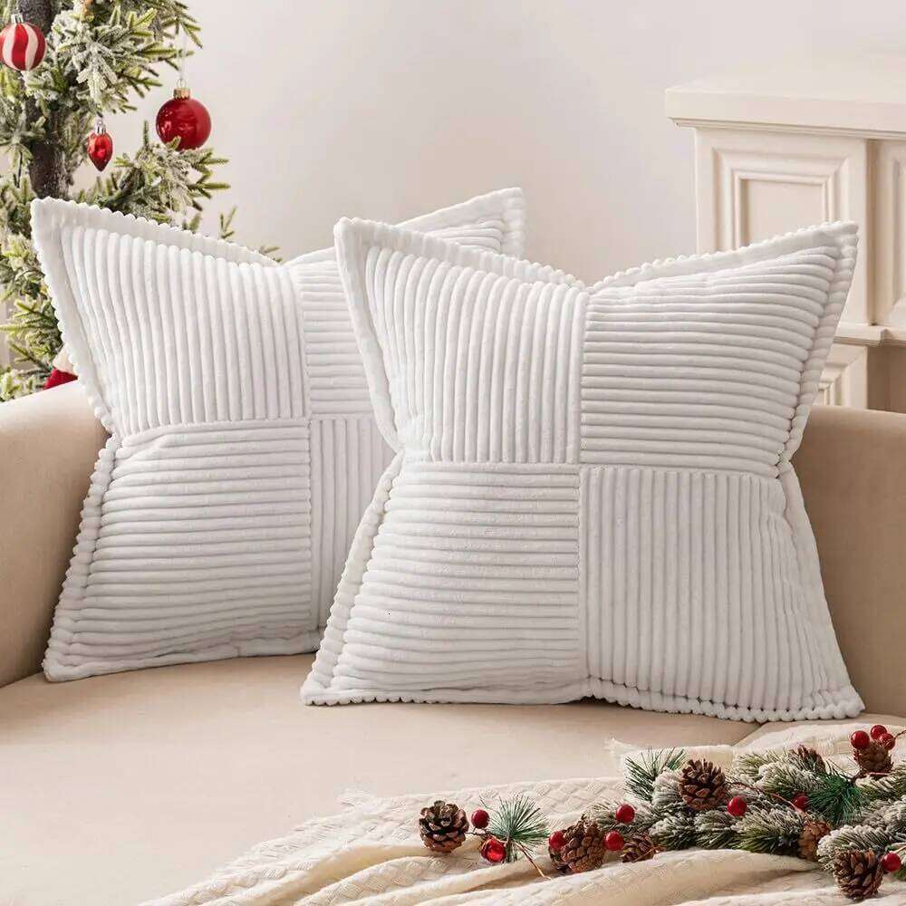 Bohemia Cushion Cover 45x45cm Christmas Corduroy Throw Pillow Covers Boho Decorative Soft Pillowcase Striped Texture For Sofa
