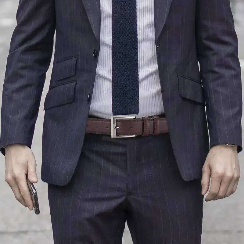 Men's 2023New Casual Business Alloy Buckle High End Luxury Authentic Fashion Jeans Belt Gift for Boyfriend Or Dad Y260225