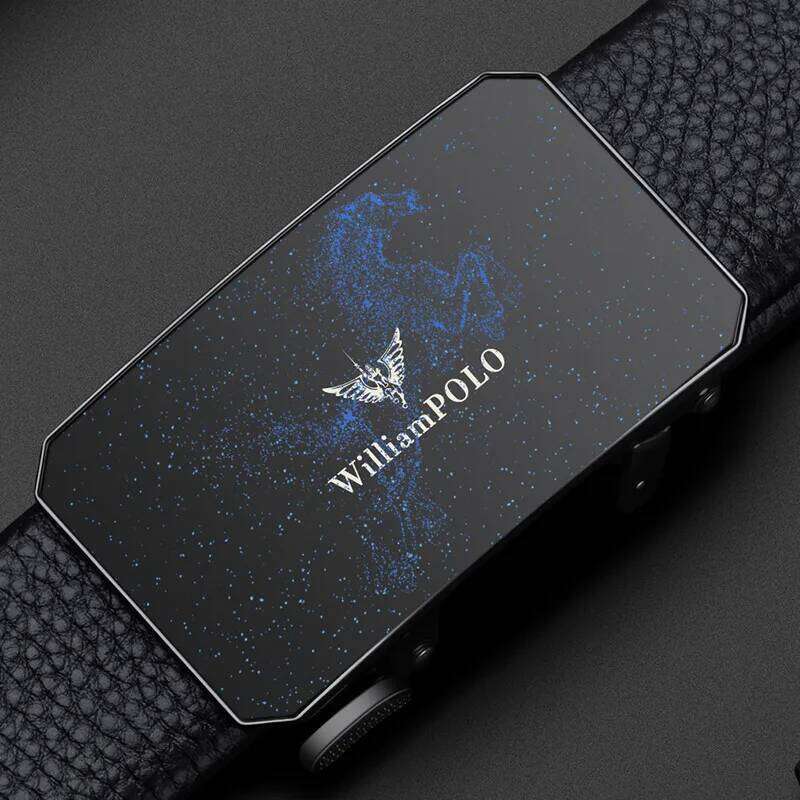 Genuine leather men's fashionable formal wear, automatic buckle belt, personalized casual pants belt Y260225