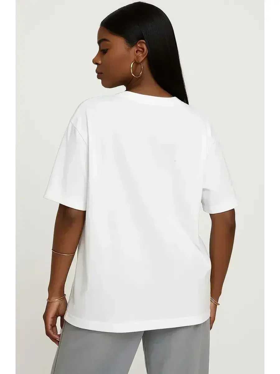 T-shirt Light Luxury Pure Cotton Casual Unisex Short Sleeve High-end Fashion Space Bear Print Ins TopT260303