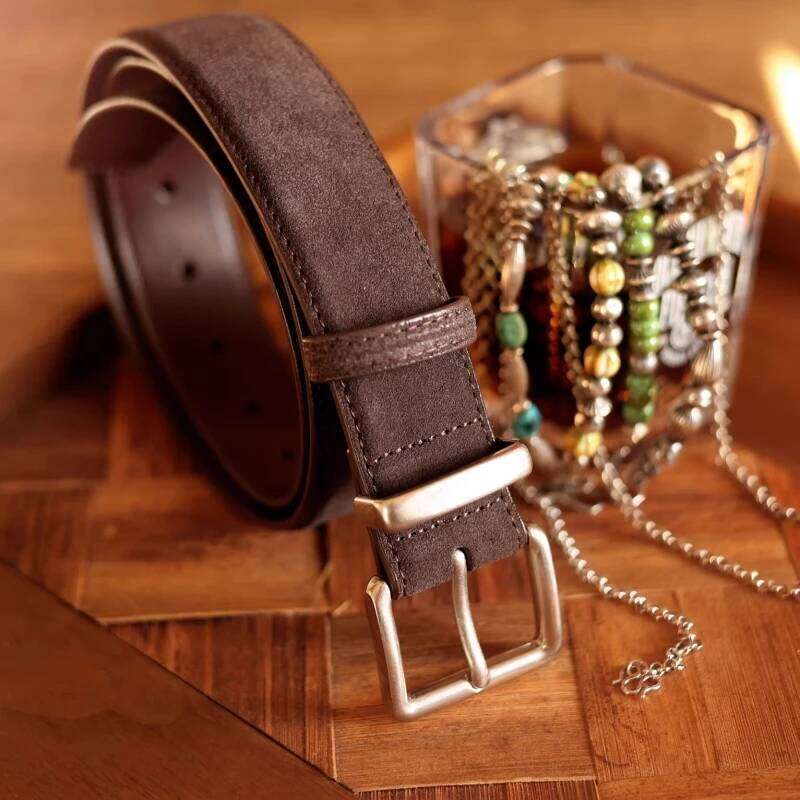 Unisex Slim Fashion Suede Cowhide Genuine Leather Men's Belt Luxury Designer Waist Girdle for Dresses And Jeans Y260225