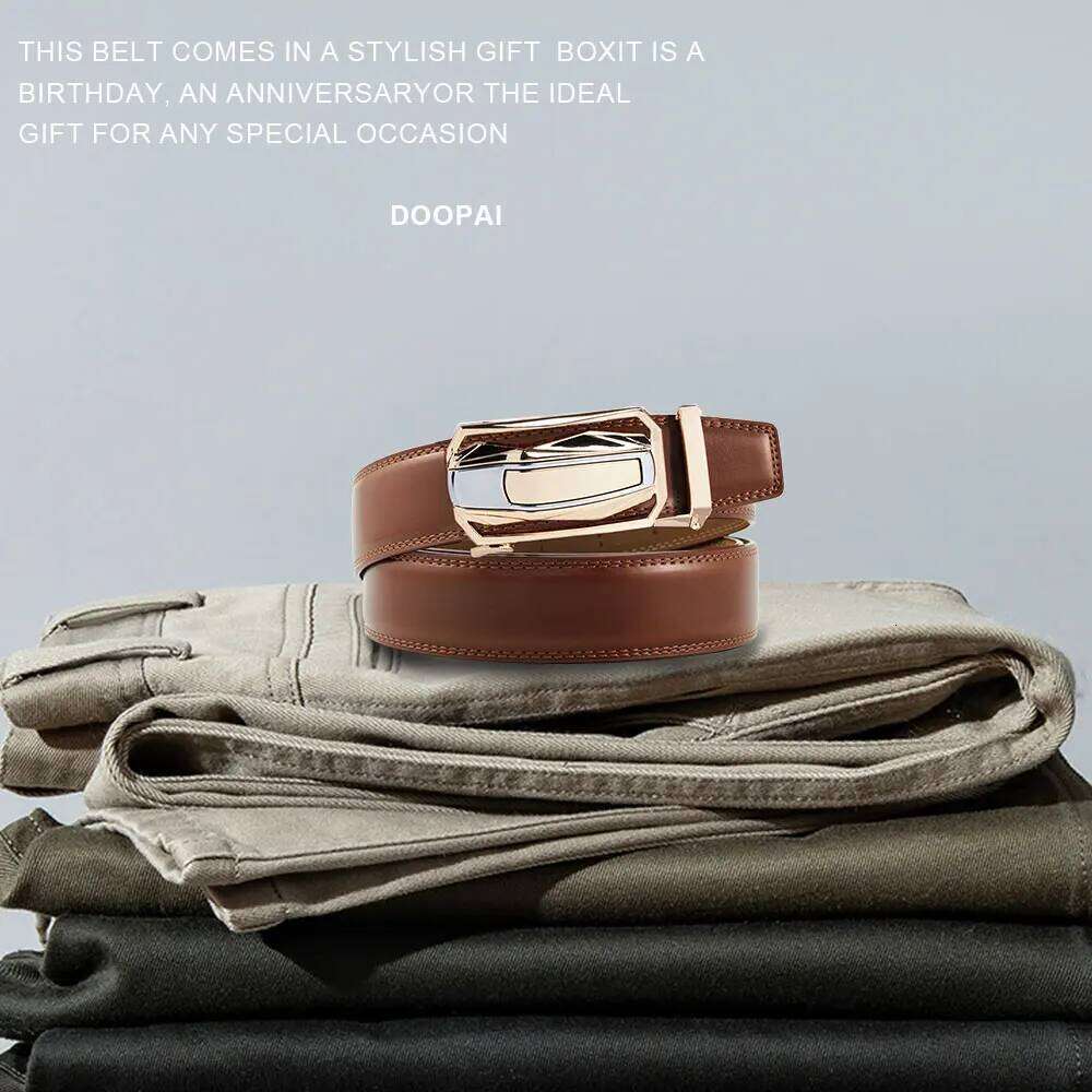 Genuine Leather Cow Belt Sports Car Brand Fashion Automatic Buckle Waist Strap Black Male Belts for Men Y260225