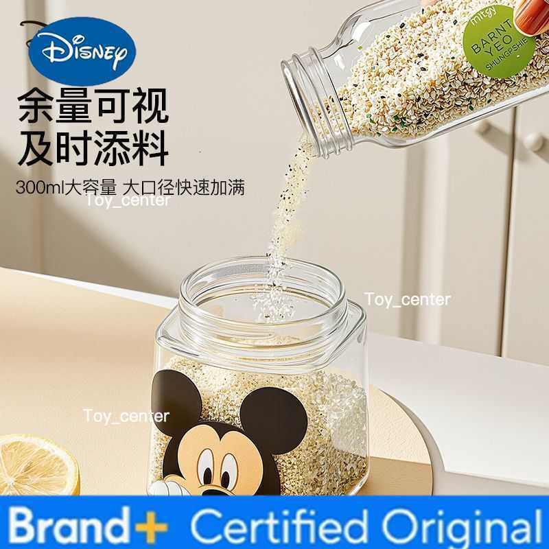 Disney Mickey Cartoon Anime Jar Cute Glass Spice Box Kitchen Supplies Moisture-proof Sealing Salt Storage Jar gift for Girls H260225