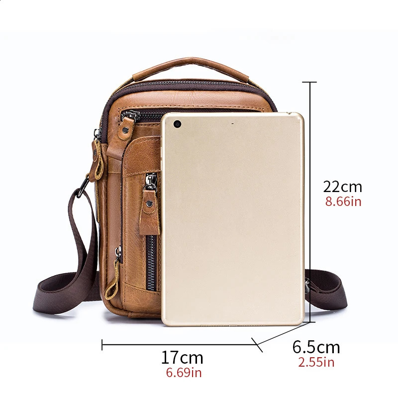 100 Genuine Leather Mens Shoulder Bags Messenger Bag for Men Crossbody Bags Small Man Handbag Bolso Male 260305