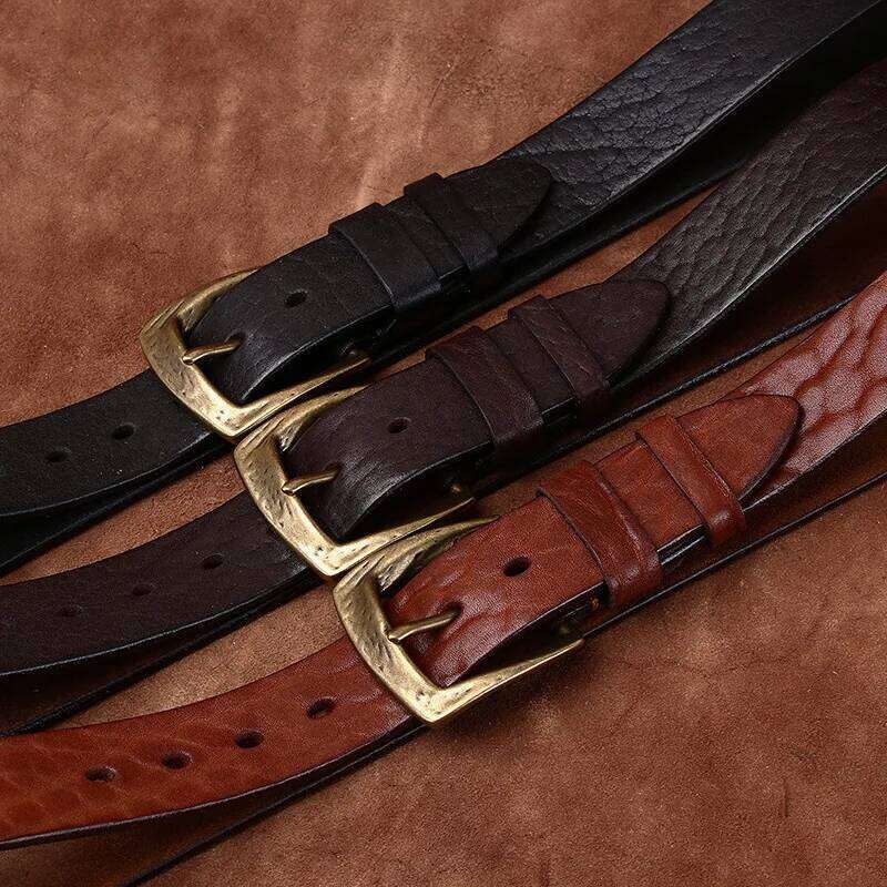 3.8CM Men High Quality Genuine Leather Belt Luxury Copper Buckle Belts Thickening Pure Cowskin Vintage Strap Male Jeans for Man Y260225