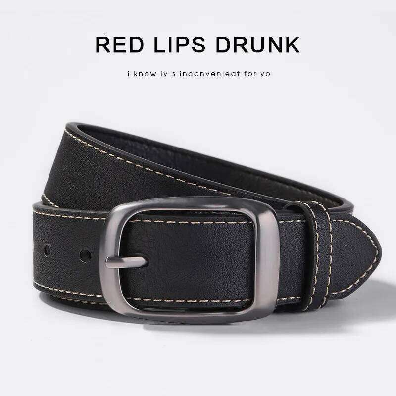 Simple MEN'S Metal Pin Buckle PU Leather Jean Casual High Quality Belt for Men Pants Y260225