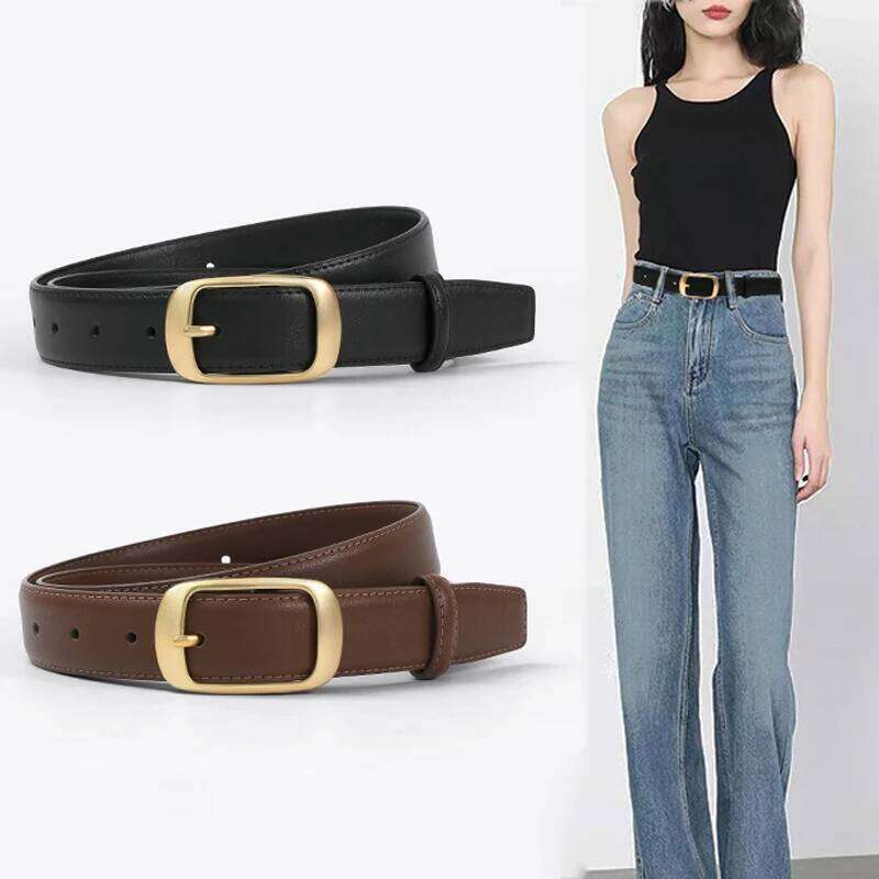 DINISITON Women Fashion Jeans Belt Alloy Pin Buckle Luxury High-Quality Design Trendy Accessories Y260225