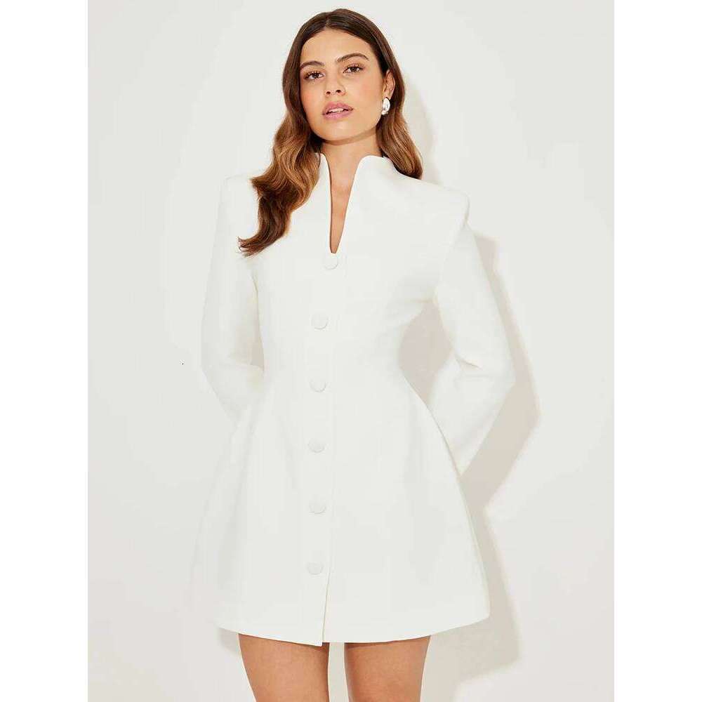 XIAOTANG Half Collar Long Sleeve Sexy Mini Dress Women Autumn Winter New Single-breasted High Waist Blazer Dresses Female XJ260225